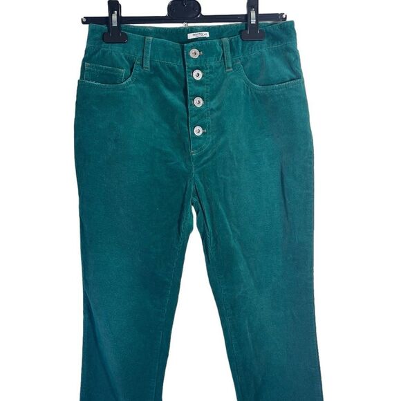 MIU MIU Corduroy Skinny Jeans In Emerald Green Size 42 - Picture 4 of 9